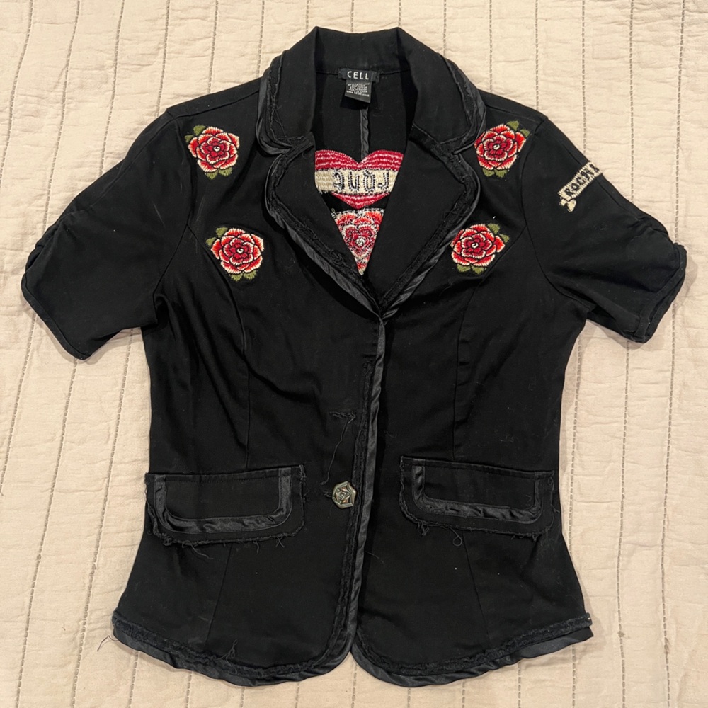 Black Jacket with Red and Gold Embroidery